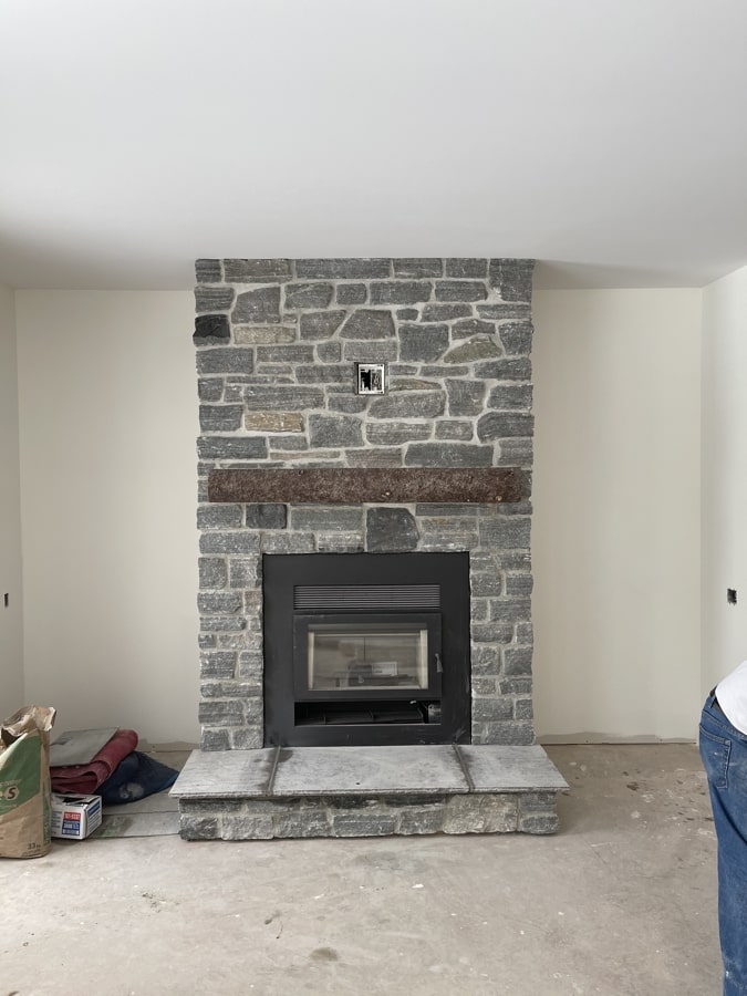Natural stone fireplace project by DinoMac Masonry