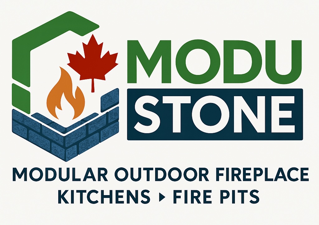 ModuStone outdoor fireplace, fire pit and kitchen products